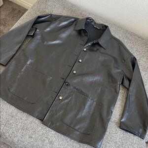 SHEIN Black Faux Leather Jacket